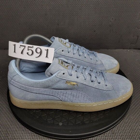 Puma Suede Shoes Youth Sz 7 Blue Lace Up Sneakers